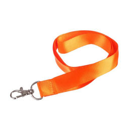 Цена за 100 шт. Лента для бейджа ширина-20 мм, длина-90 см с металлическим карабином, оранжевая