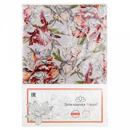 "Душистый пион К" Скатерть 220х145см, длина стола до 180см, на 8-10 персон, хлопок "Премиум" 186г/м2, "Домашняя мода" (Россия)