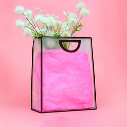 Пакет ПП с вырубной ручкой, прозрачный, 36×30×13 см, чёрный