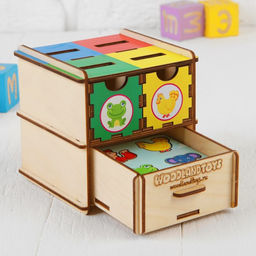 Сортер - комодик «Животные», 16 фигурок