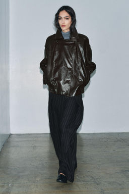 ZW COLLECTION PINSTRIPE TROUSERS WITH WOOL - Zara фото 7