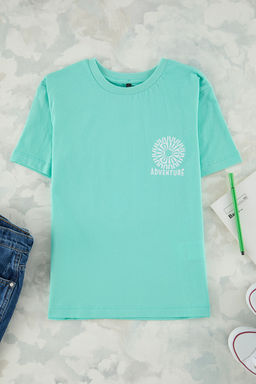 Turuncu Erkek Cocuk %100 Pamuk S?rt Bask?l? Regular Kal?p K?sa Kol Orme T-Shirt TKDSS25TS00071 - Trendyolmilla фото 4