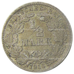1/2 марки 1916 года F Германия