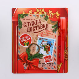 Подарочный набор новогодний, блокнот А6, 16 листов, ручка шпион «Служба секретной доставки»