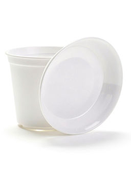 Горшок для цветов с поддоном 0,8 л, Белый