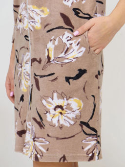 Халат женский, цвет бежевый коричневый