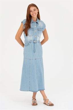 U. S. Polo Assn Женское синее джинсовое платье - U.s. polo assn фото 8