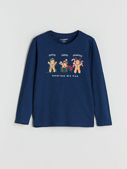 Bisiklet Yaka Y?lba?? Temal? Erkek ?ocuk Pijama Tak?m?