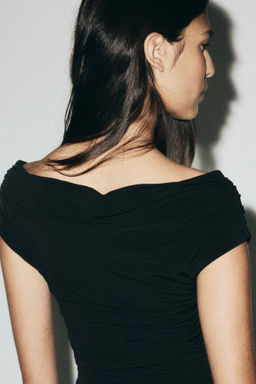 Vestido off-the-shoulder - H&m фото 3