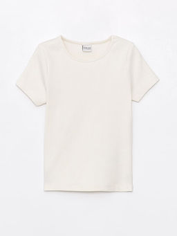 Bisiklet Yaka Basic K?sa Kollu K?z ?ocuk Ti??rt