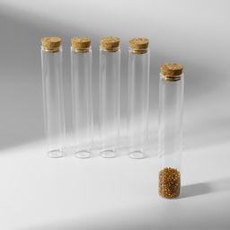 Цена за 2 шт. Набор баночек для хранения бисера, d=2.2×12 см, 5 шт., в контейнере, 13.5×13.5×3.5 см