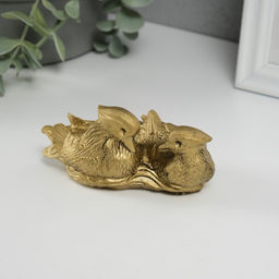 Нэцкэ фигурка «Уточки мандаринки вместе», 11×6×4.8 см, под бронзу