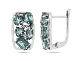 Серьги, лондон топаз кварц, Кайла