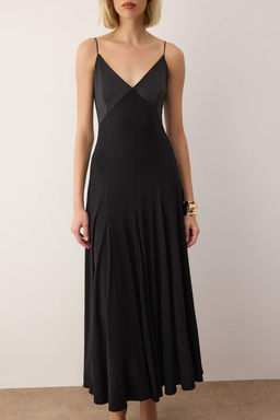 Siyah Orme Saten Detayl? Maxi Astars?z S?k/Gece Elbise TPRAW26EL00115 - Trendyolmilla фото 3