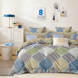 Постельное белье - Поплин 6246 Соты 2-спальный с Евро простыней (молния) - Luteks фото 2