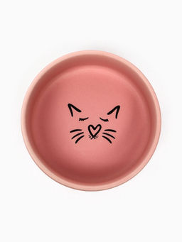 Миска керамическая Кошачья мордочка матовая 180 мл - 10.5 10.54 см, розовая - Пижон фото 3