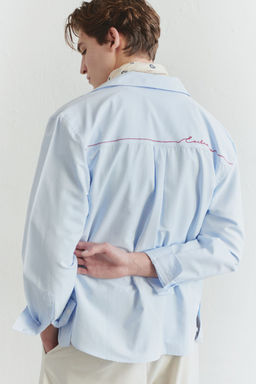 TRENDYOL MAN Limited Edition Mavi Regular Fit Nak?s Detayl? Gomlek TMNSS25GO00041 - Trendyolmilla фото 2
