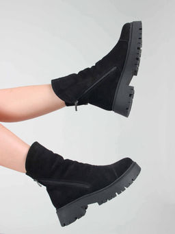 Ботинки 233.2094bl. черный замша/Шерсть