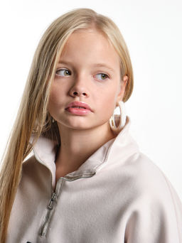 Cерьги-кольца PW0280 белый - Mini maxi фото 5