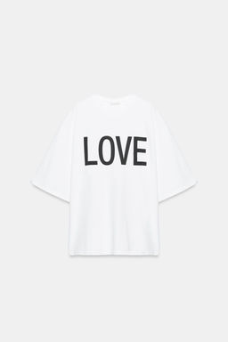 CAMISETA OVERSIZE TEXTO / Blanco