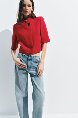 BLAZER CROPPED MANGA CORTA ZW COLLECTION / Rojo - Zara фото 2
