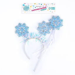 Карнавальный набор Снежинка, 2 предмета: ободок, жезл - Страна карнавалия фото 2