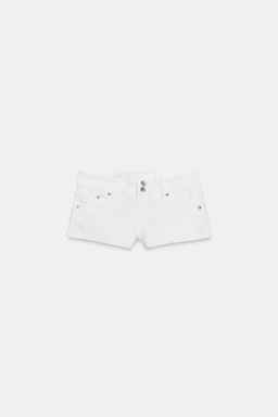 SHORTS MINI DENIM TRF TIRO BAJO / Blanco - Zara фото 4