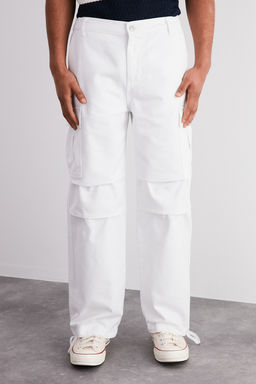 Beyaz Loose Fit Pacas? Baglamal? Kargo Pantolon TMNSS23PL00035 - Trendyolmilla фото 4