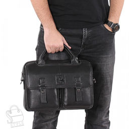 Портфель мужской кожаный 3885Z black Zinimsk - S-style фото 2