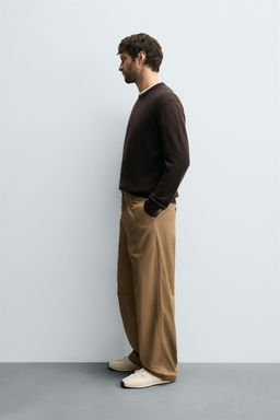 RELAXED FIT PLEATED CHINO TROUSERS - Zara фото 4