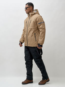 Горнолыжный костюм мужской зимний бежевого цвета 3710B - Leifensh фото 8