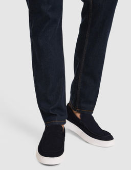 Lacivert %100 Deri S_et Loafer Ayakkab_