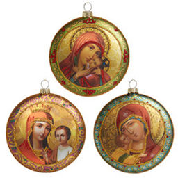 Медальон Образ Божией Матери двусторонний, асс. из 3-х (стекло) П/У 10 см - Holiday Classics фото 2