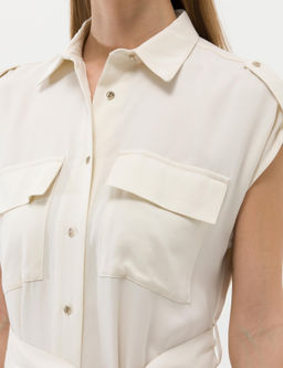 Krem Ku_ak Detayl_ Volanl_ Elbise - Pierre cardin фото 7