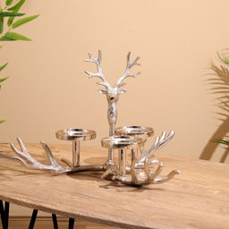 Подсвечник на 3 свечи «Рога», 42×42×30 см, алюминий