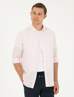 Pembe Slim Fit Keten Kar___ml_ G_mlek