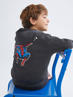 Spider-Man Bask?l? Erkek ?ocuk Fermuarl? Sweatshirt