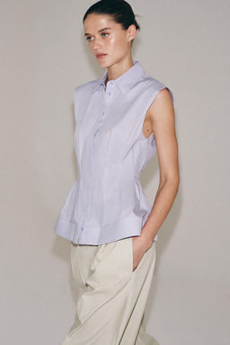 CAMISA PLIEGUES MANGA SISA ZW COLLECTION / Malva claro - Zara фото 2