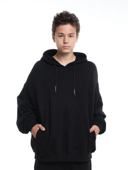 Худи спортивное с капюшоном 22-7546 черный - Mini maxi фото 7