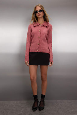 Gul Kurusu Yumusak Dokulu Yakas? F?rf?rl? Metal Dugme Detayl? Triko H?rka TWOAW26HI00106 - Trendyolmilla фото 10