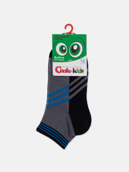 Цена за 2 пары CONTE-KIDS ACTIVE (короткие) Носки детские серый-синий