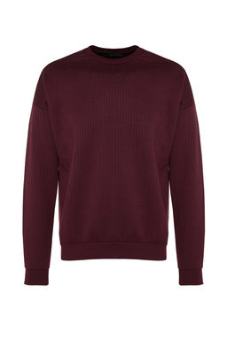 TRENDYOL MAN Bordo Regular Fit Uzun Kollu Dokulu Sweatshirt TMNAW22SW1020 - Trendyolmilla фото 8
