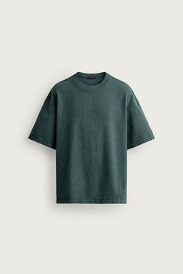 CAMISETA LAVADA ESTRUCTURA WAFFLE / Verde - Zara фото 9