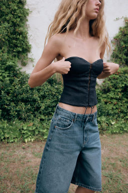 TOP CORSETERO DENIM TRF / ?ndigo oscuro - Zara фото 3