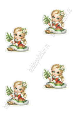 Кабошон-вырубка "Девочка" 3,5*3,5 см (10 шт) SF-7342, №34