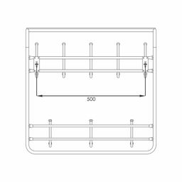 Вешалка настенная металл. 2-х ярусная 60см (белое серебро/белый)