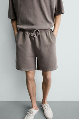 BERMUDA JOGGER B?SICA LAVADA / Gris - Zara фото 5