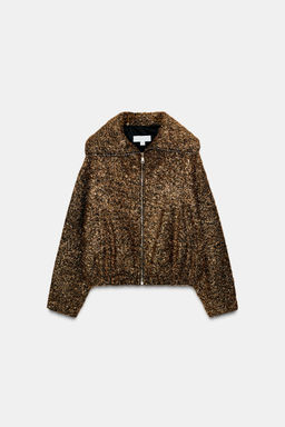 METALLIC THREAD BOMBER JACKET - Zara фото 8