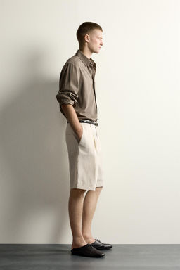 BERMUDA WIDE FIT PLIEGUES / Beige - Zara фото 4