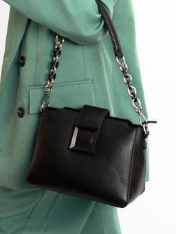 LACCOMA сумка Y1444-черный натуральная кожа полиэстр  фото 8